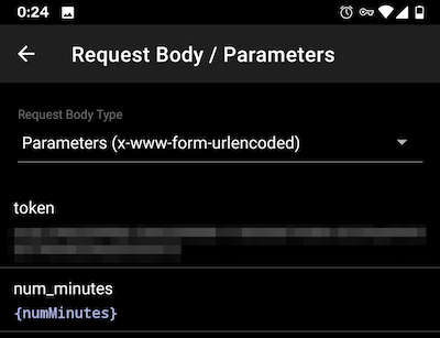 ⑧ slack status DND &gt; Request Body / Parameters