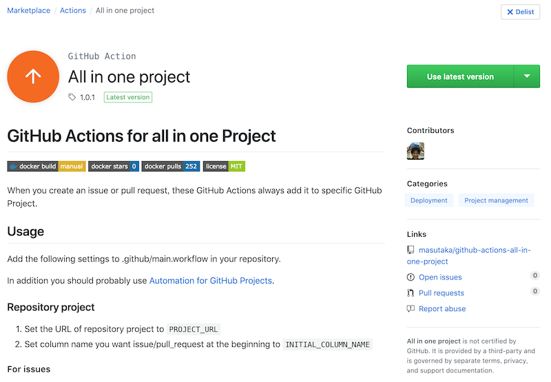 GitHub Action All in one project on GitHub Marketplace