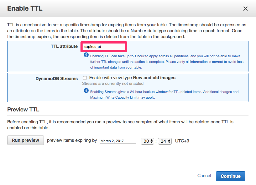 DynamoDB TTL